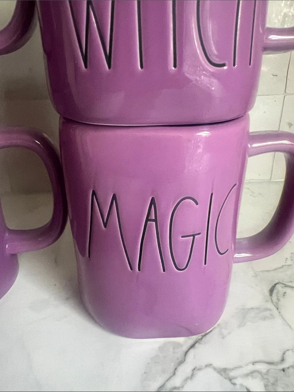 Rae Dunn Purple Halloween Witch Hocus Pocus, Magic Mug Set